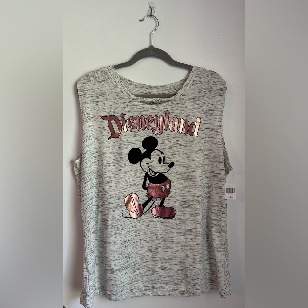 COPY - Disneyland Heather Gray Tank w Rose Gold Logo |Mickey Mouse| W. XL| NWT!